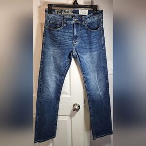 T.K. Axel Jeans Men's 30x32 Slim Boot Cut Flap Pocket Distressed heavy stitching